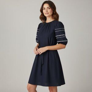 Cotton Casual Dress with Sleeves. XS.